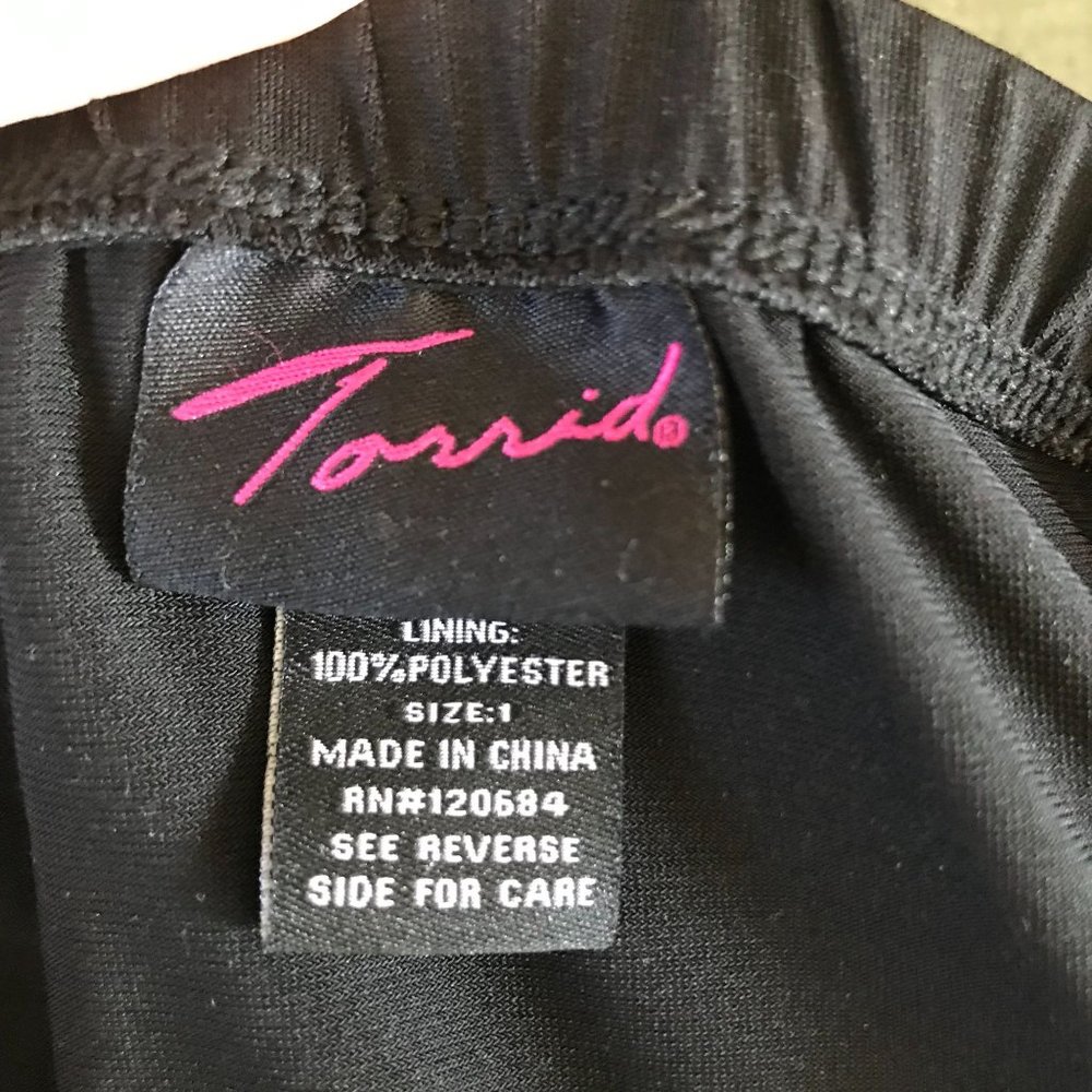 Vintage Torrid Strapless Black Ruched Sleeveless Tube Top Gold Sequin 1X - Picture 5 of 6